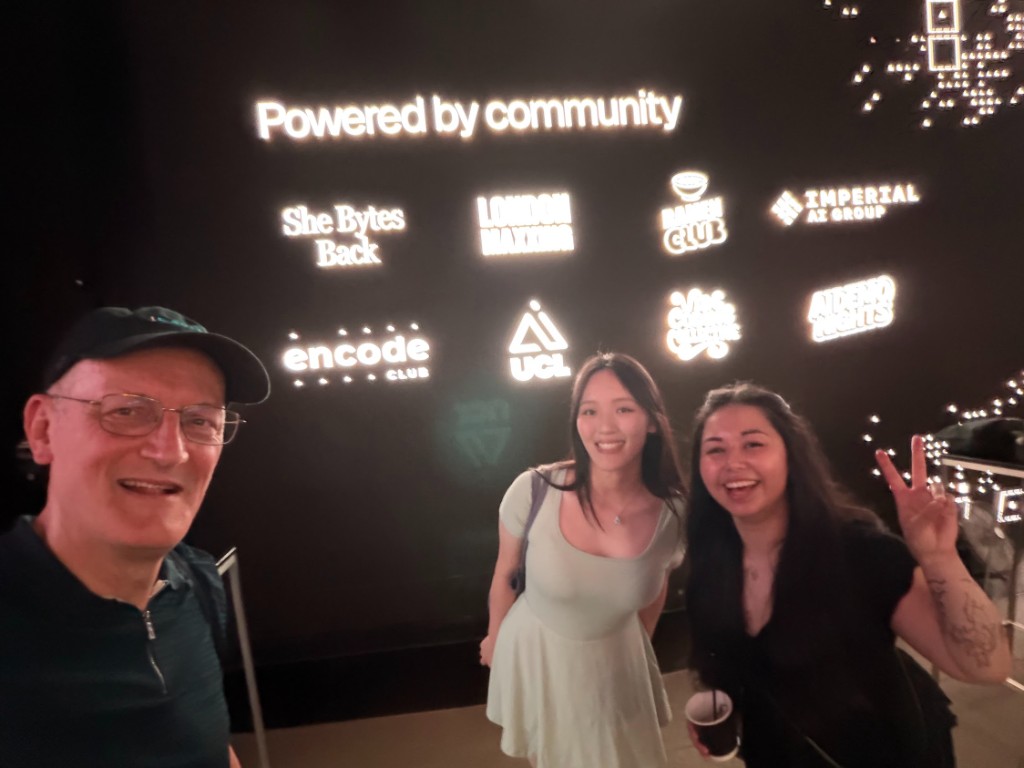 Day Zero Powered by community wall with London partner logos including She Bytes Back, London Maxxing, Ramen Club and Imperial AI Group